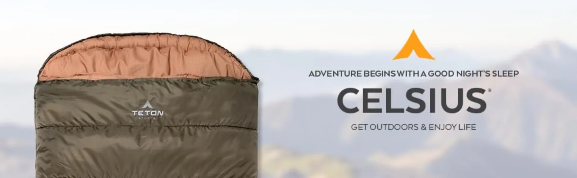 The TETON Sports Celsius Regular Sleeping Bag because adventure begins with a good night's sleep.